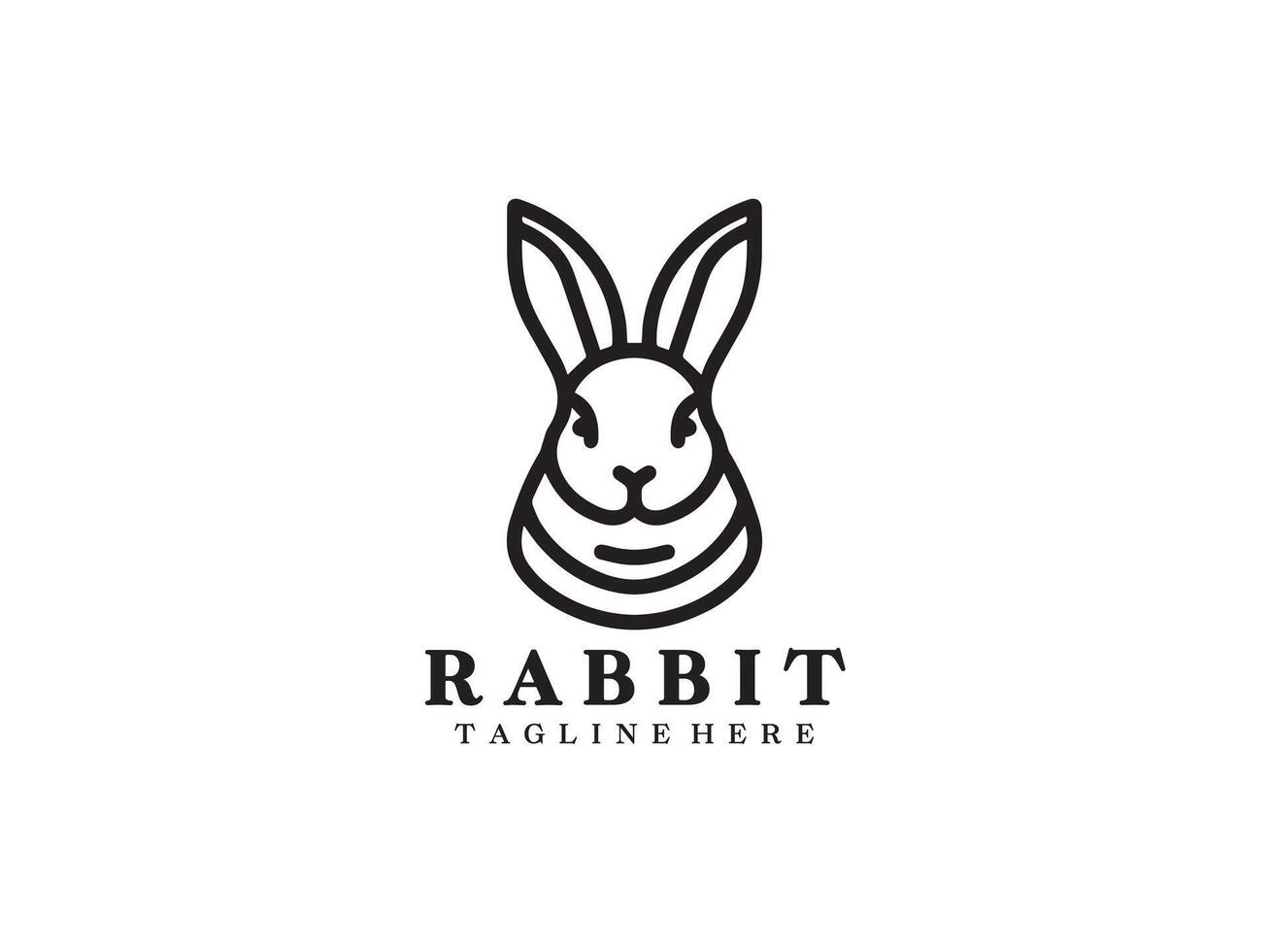 Rabbit Logo Design Icon Symbol Template. vector