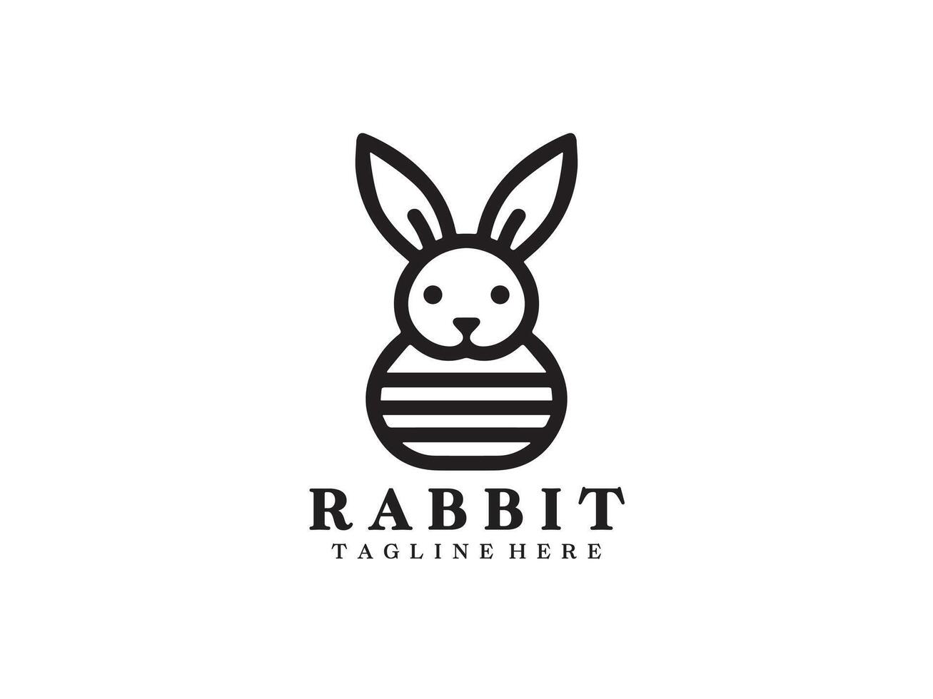 Rabbit Logo Design Icon Symbol Template. vector