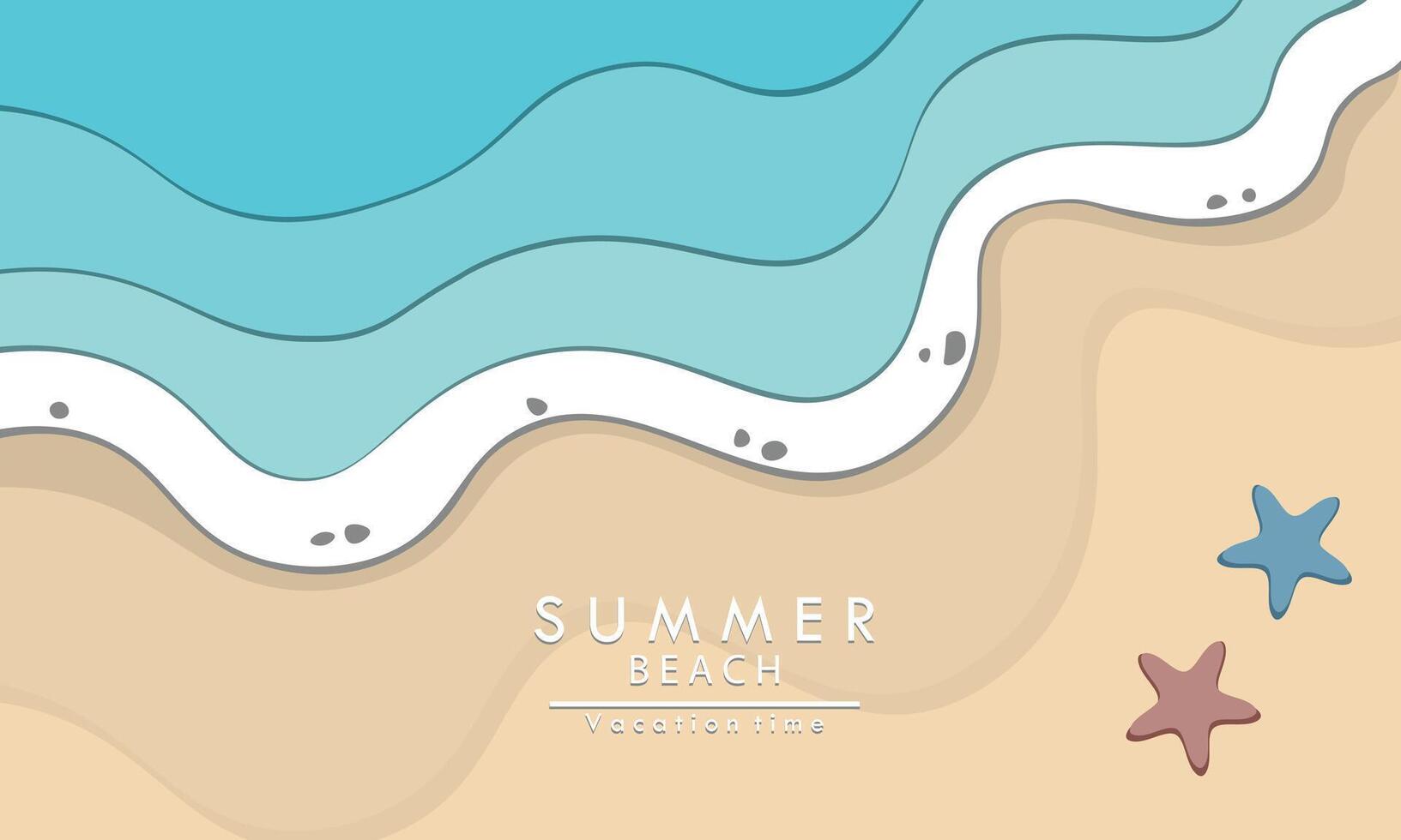 Surf and sea waves paper cut banner vector