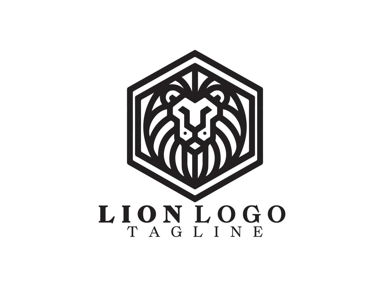 Hexagon Lion Logo vector