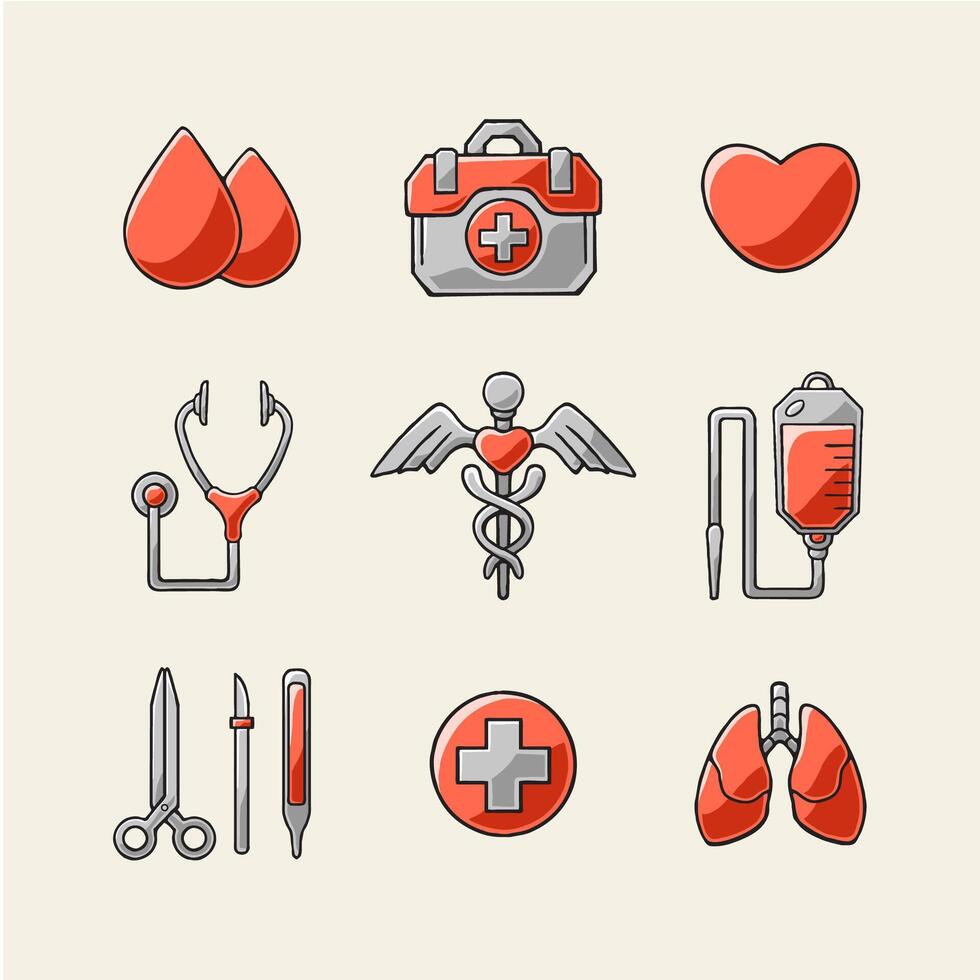 Medical items for health vector