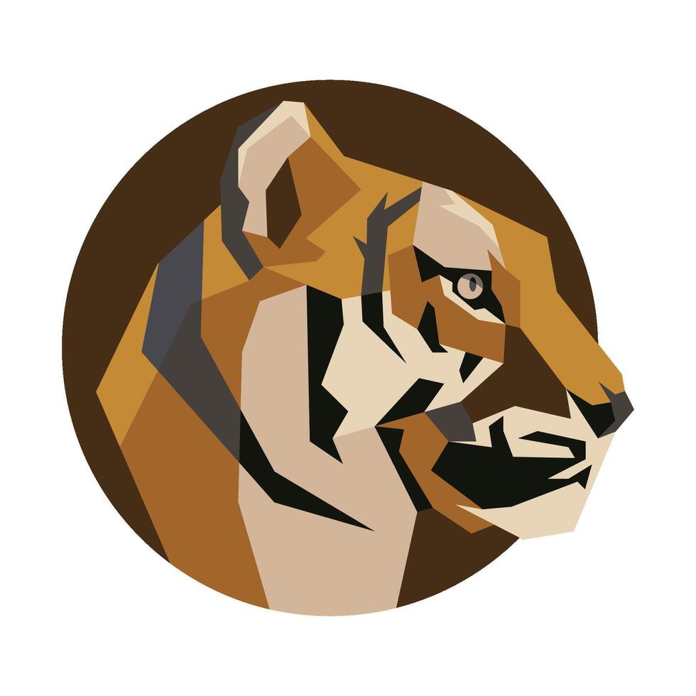 illustration of tiger head in abstract polygon style vector