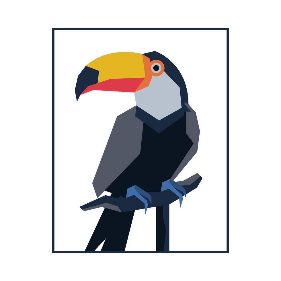 Abstract geometric of toucan bird vector