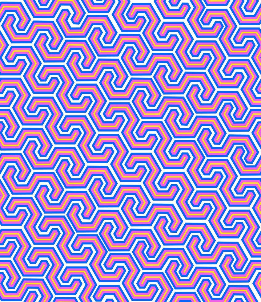 Abstract blue pink seamless geometric pattern on white background vector