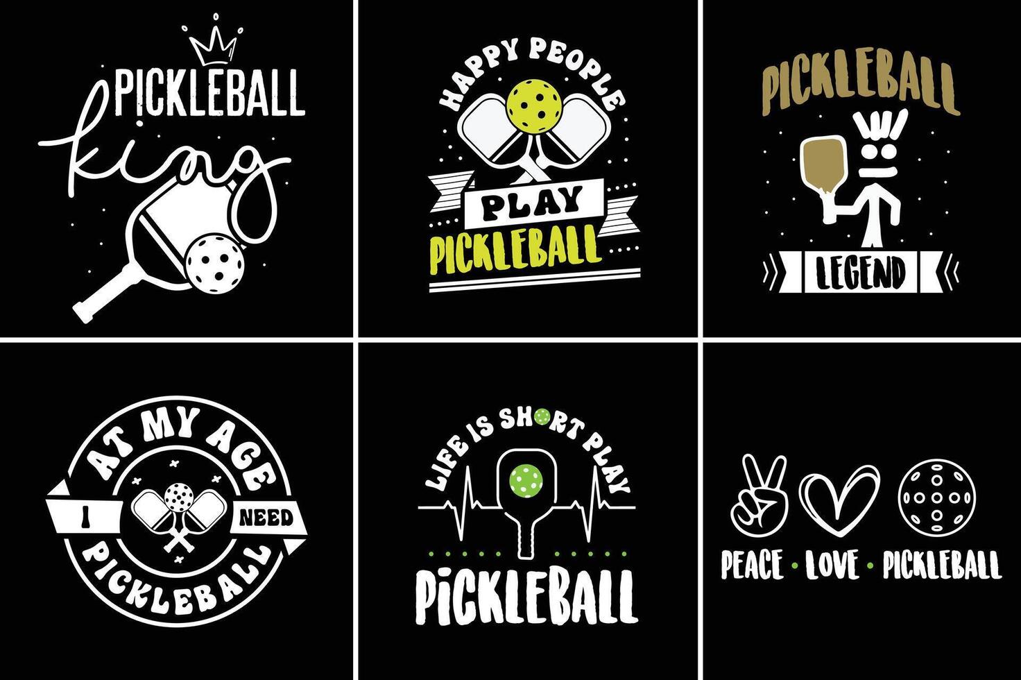 Pickleball Bundle Design T shirt Design For Your POD vector