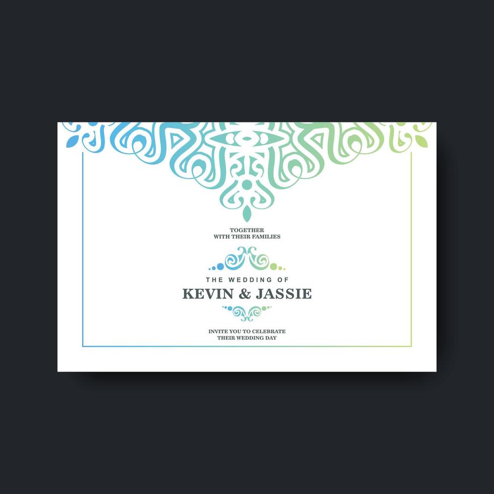 gradient retro wedding invitation template vector