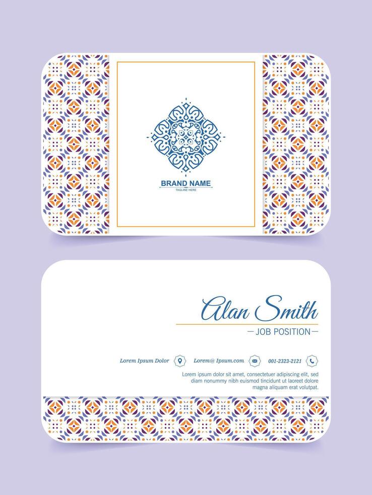 colorful pattern business card design vector