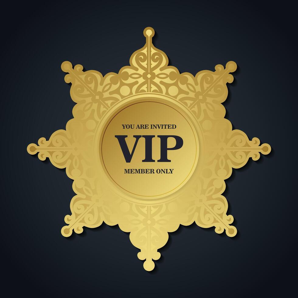 luxury dark vip card in ornament texture vector