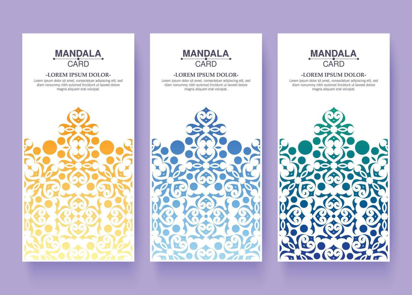 colorful mandala decorative card design vector