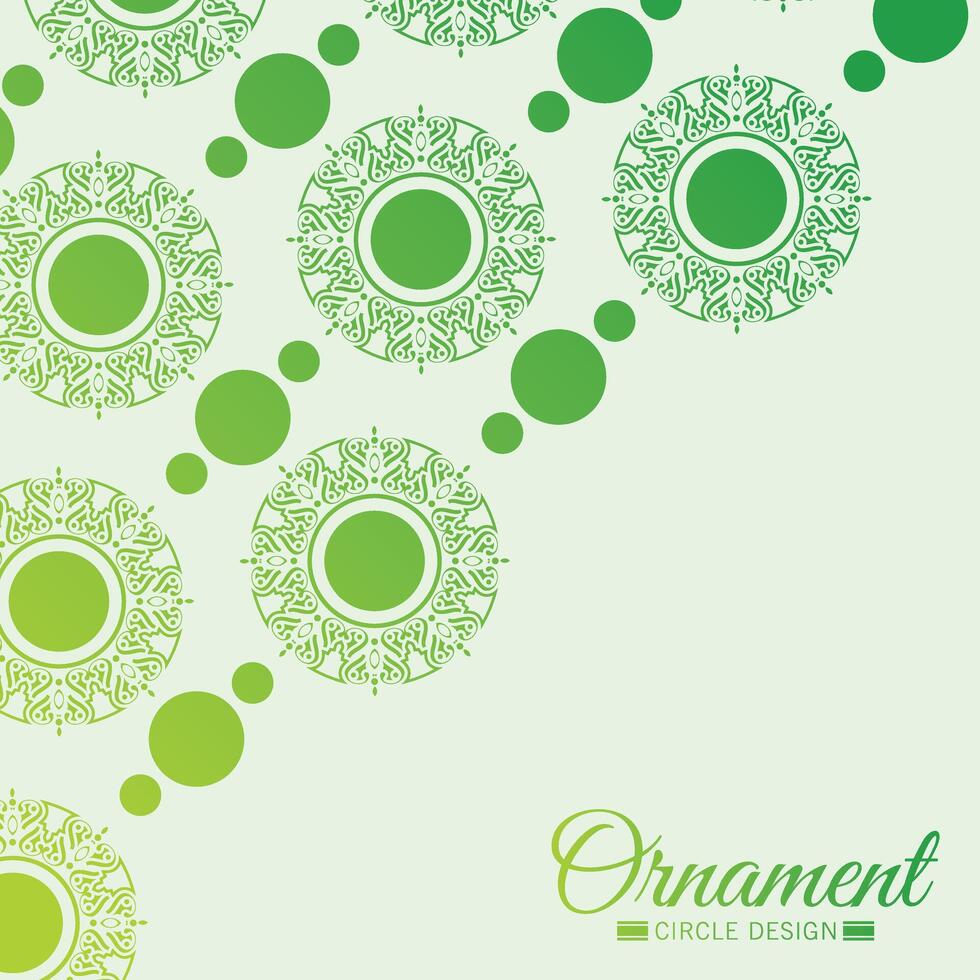 Green circle border pattern background vector