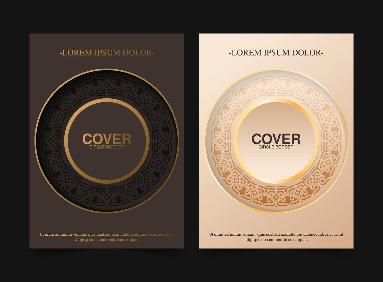 Luxury gold border pattern cover template vector