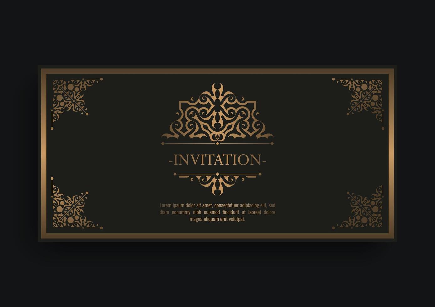 patrón ornamental de estilo de fondo de invitación de lujo vector