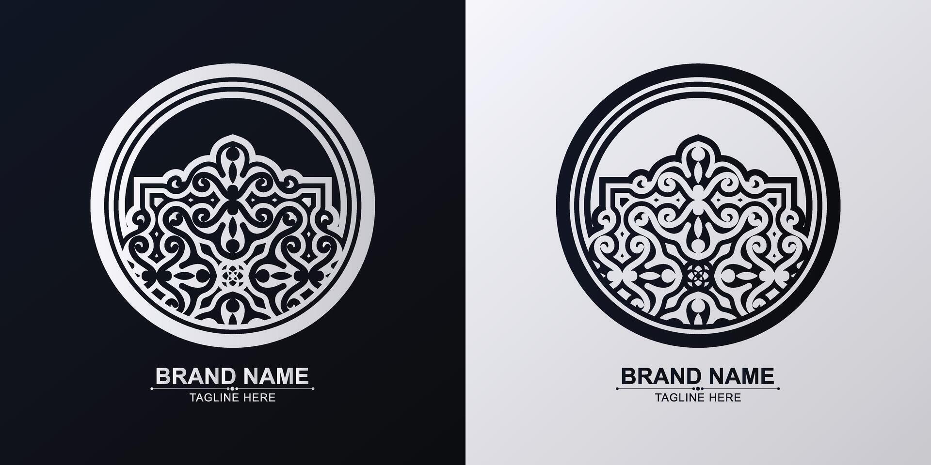 Luxury monogram logo template object for logo design. vector