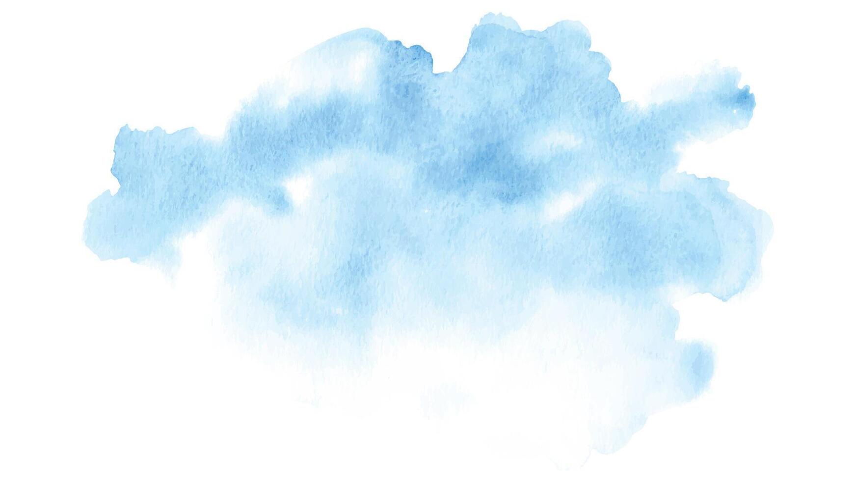 Blue sky watercolor stains isolated on white background. vector