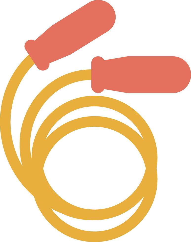 a jump rope with two red handles vector