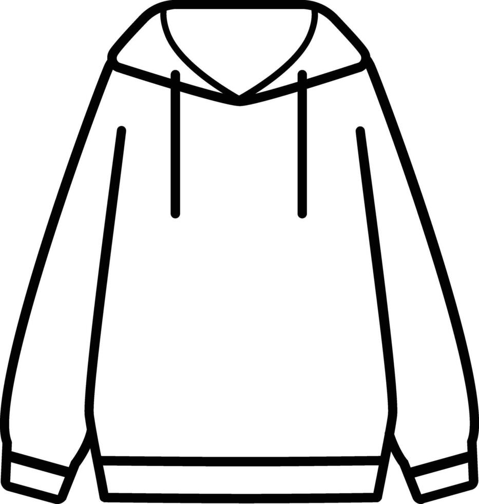 a hoodie is shown in a line drawing vector