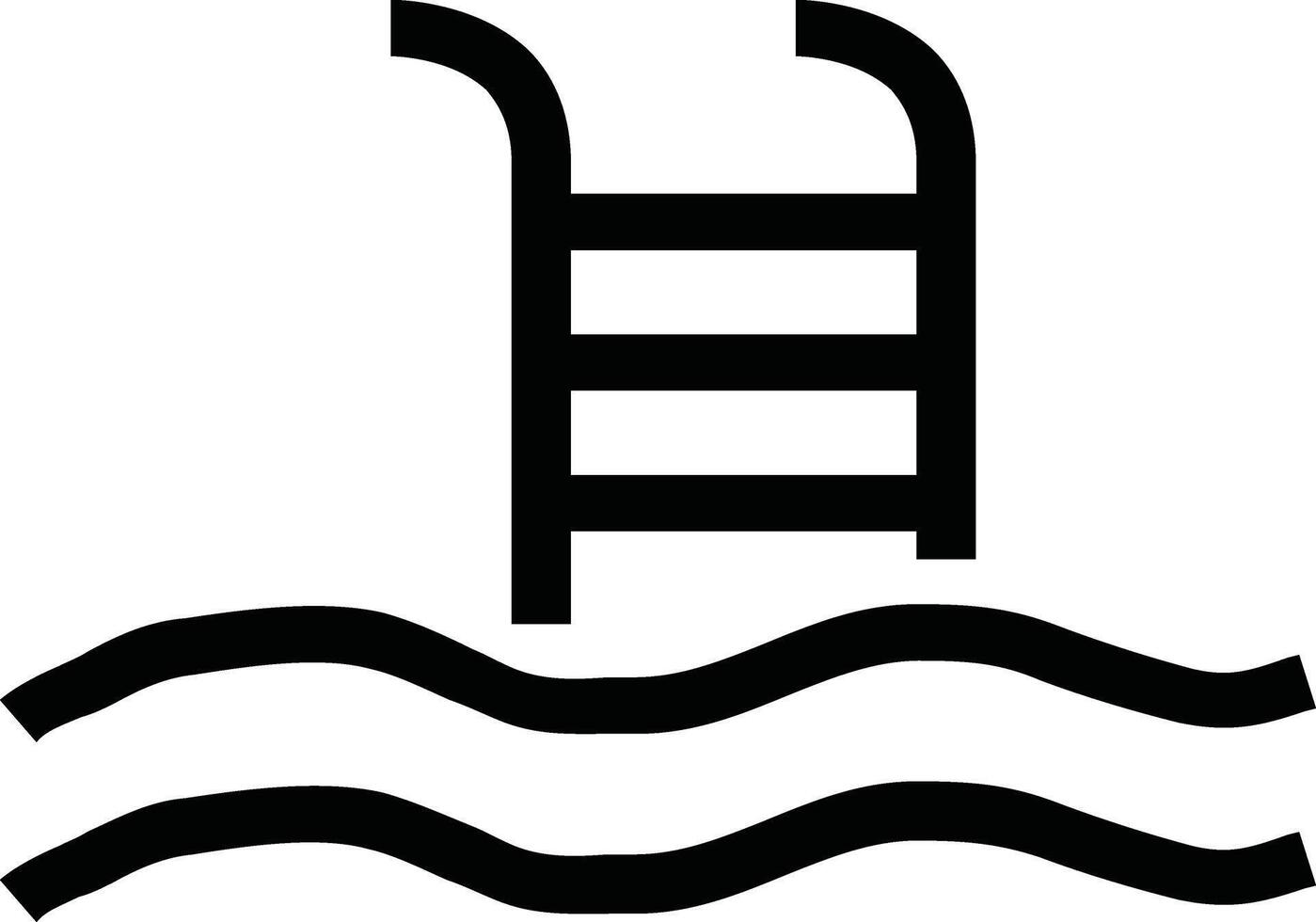 a black and white illustration of a ladder in the water vector