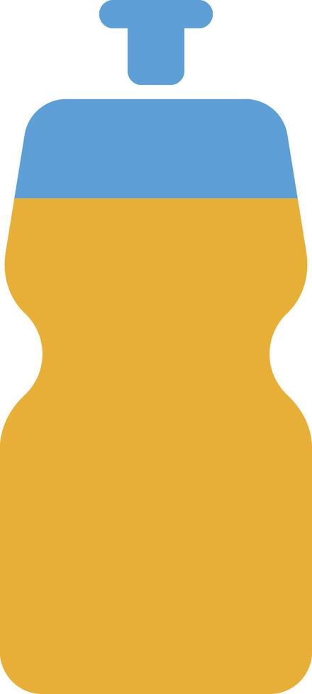 a yellow and blue water bottle with a blue cap vector
