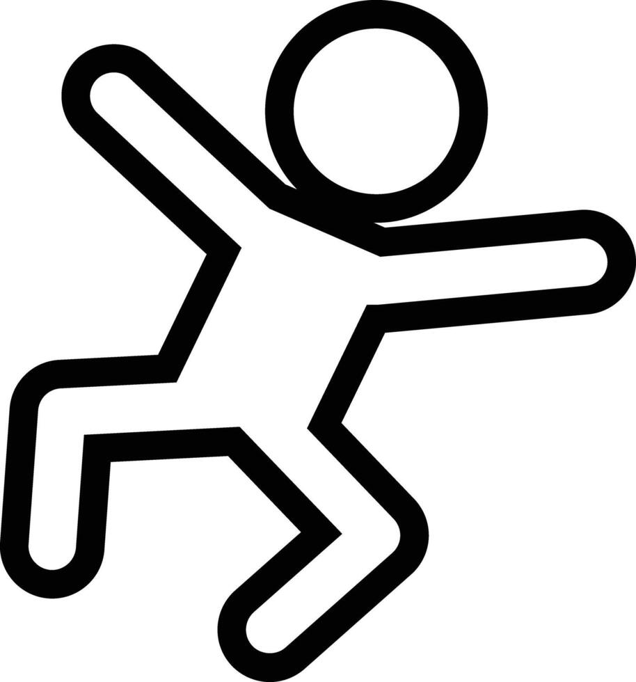 a black and white stick figure is jumping vector