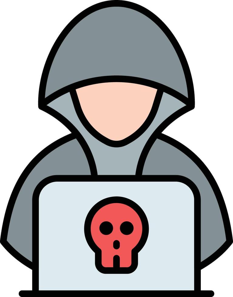 a person in a hoodie with a skull on the computer vector