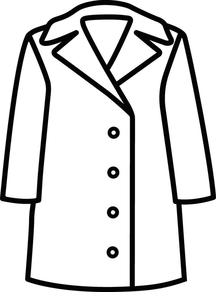 a coat outline on a white background vector