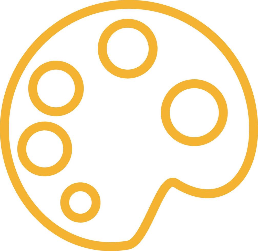 a yellow and white icon of a palette vector