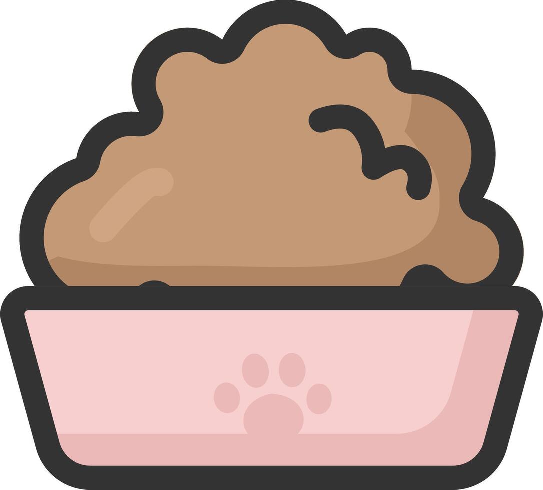 a brown bowl with a paw print on it vector