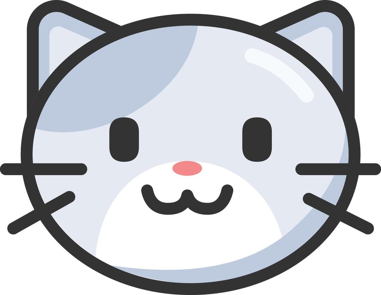 a cartoon cat face with a red nose vector