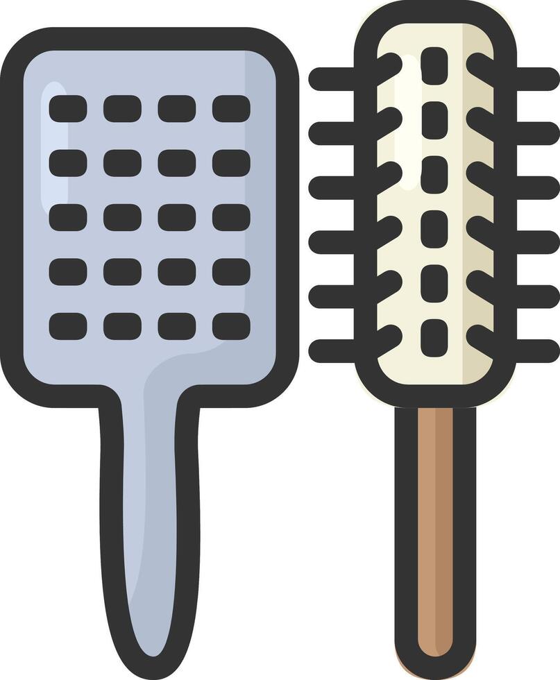 hair brush and comb illustration vector