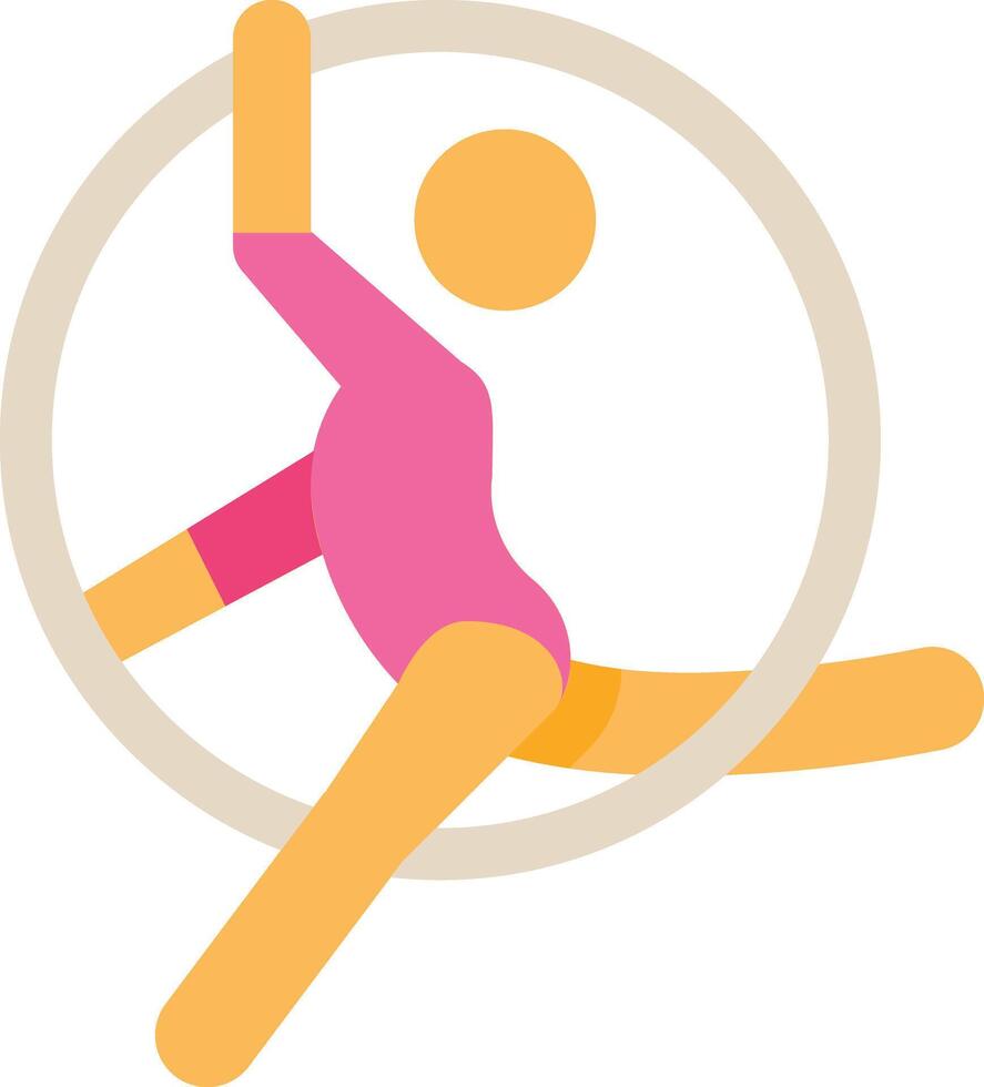 a girl is doing a gymnastics routine in a hoop vector