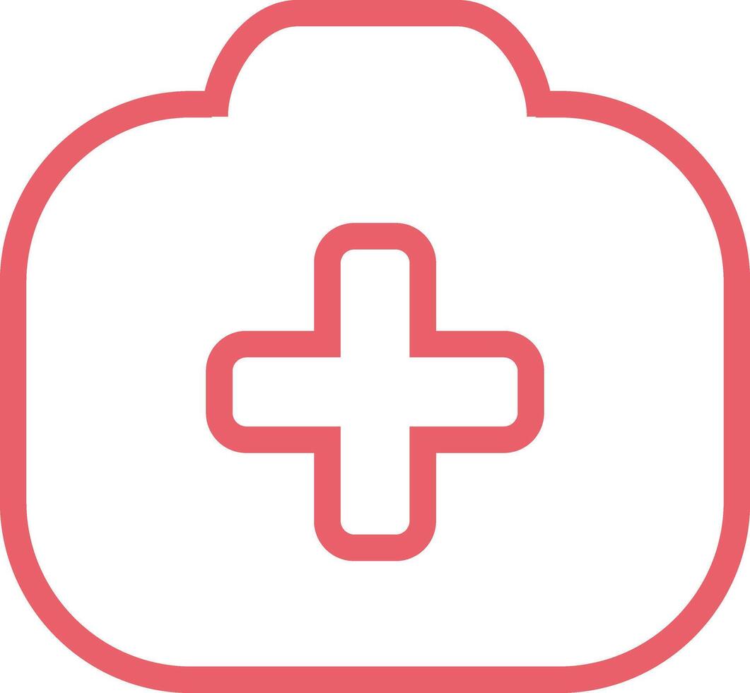 a medical kit icon with a cross on it vector