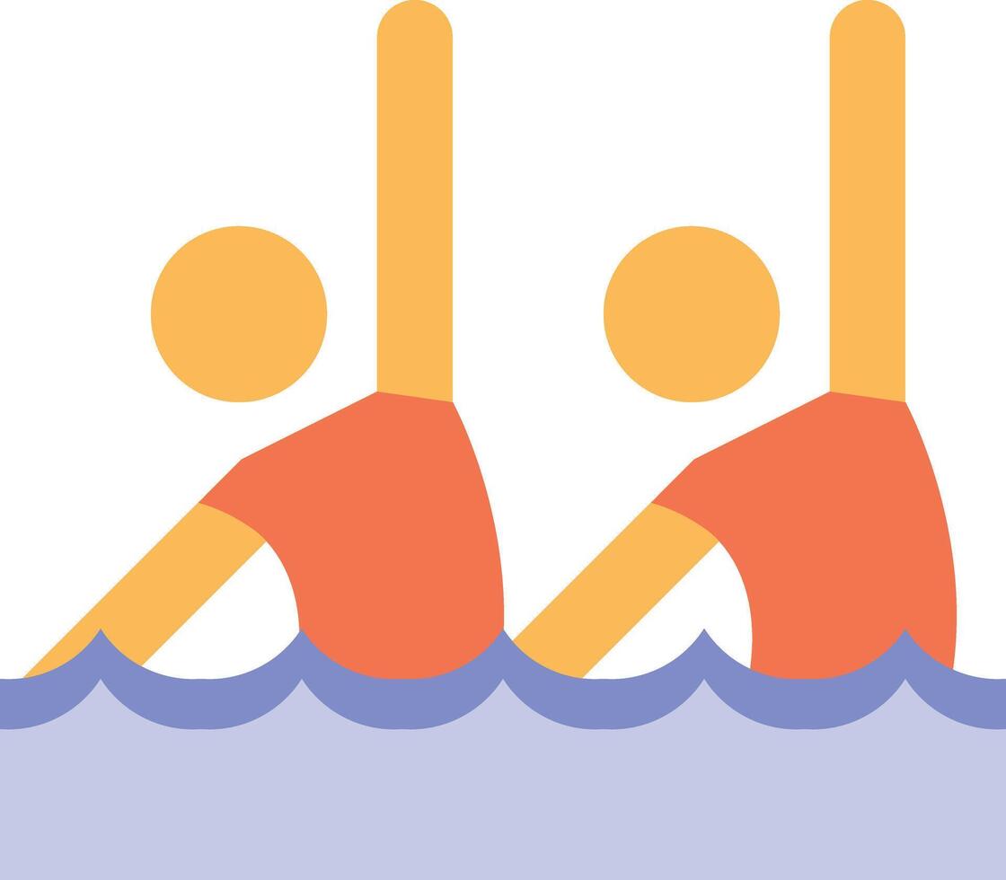 two people in the water with their hands up vector