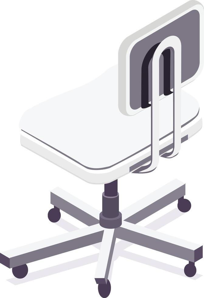 office chair with wheels and seat on white background vector