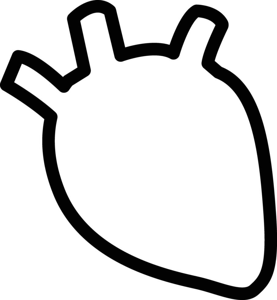 a black and white drawing of a heart vector