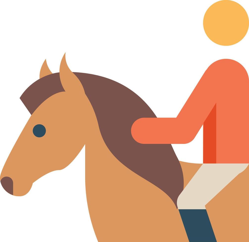 a person riding a horse on a white background vector