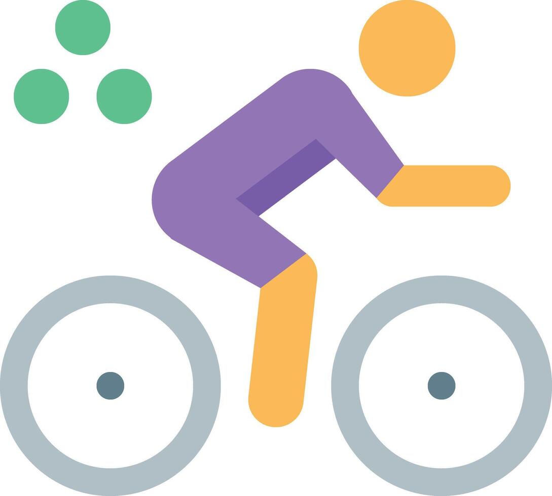 a person riding a bike with a green dot on it vector