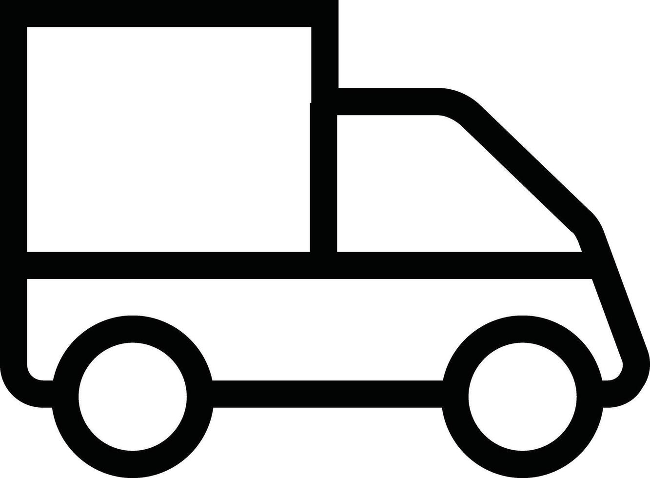 a black and white image of a delivery truck vector