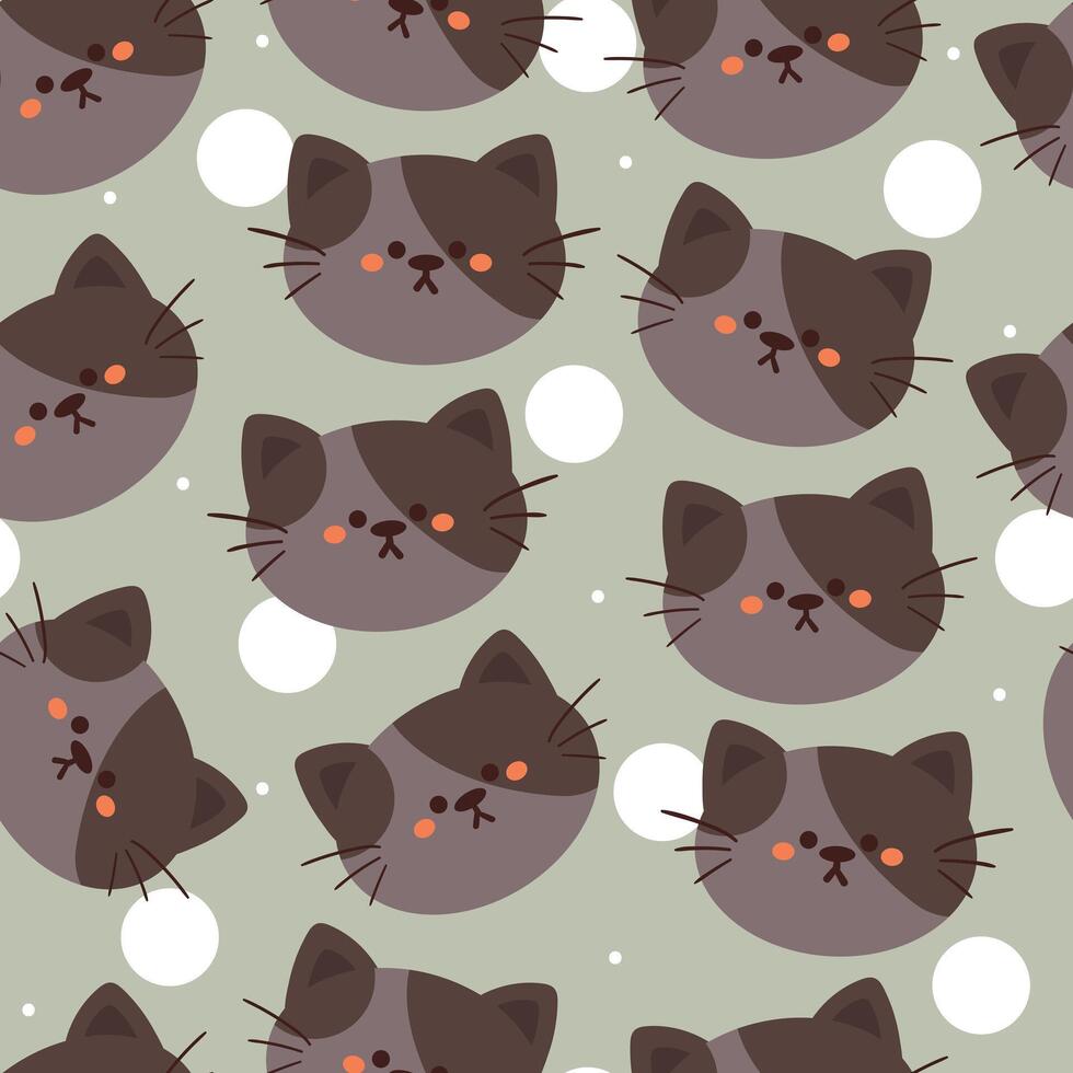 seamless pattern cartoon cats. cute animal wallpaper illustration for gift wrap paper vector