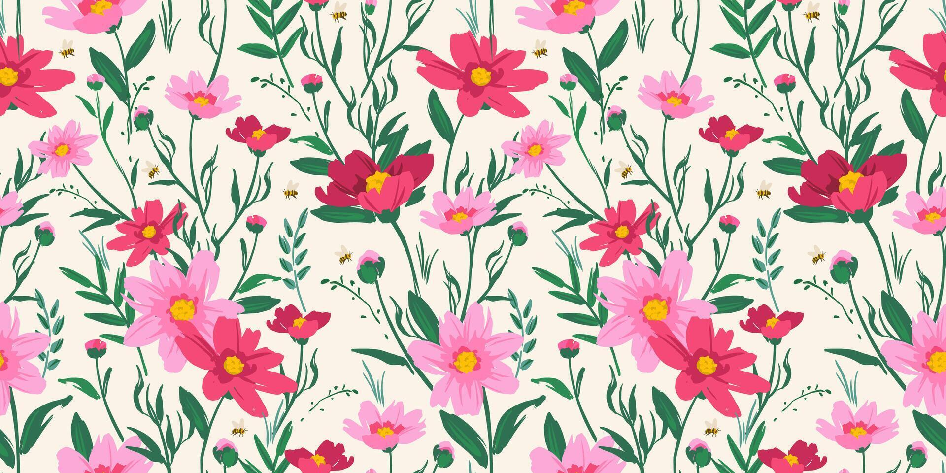 Floral seamless pattern. design for paper, cover, fabric, interior decor and other use vector