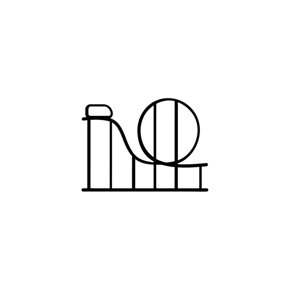 Roller Coaster Line Style Icon Design vector