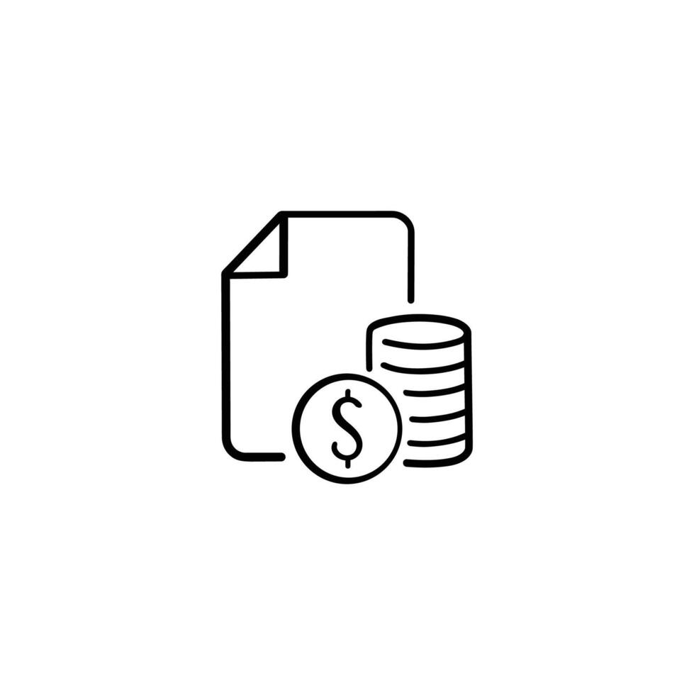 Financial Document Line Style Icon Design vector