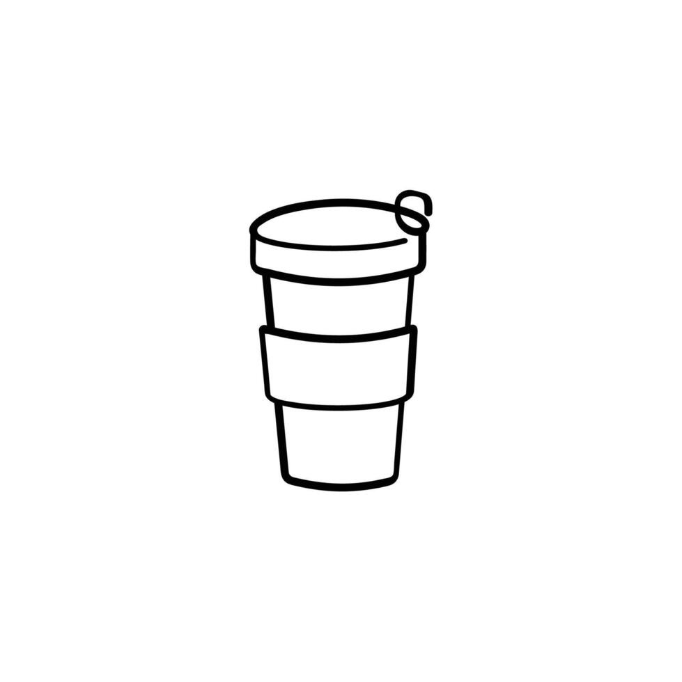 Tumbler Line Style Icon Design vector