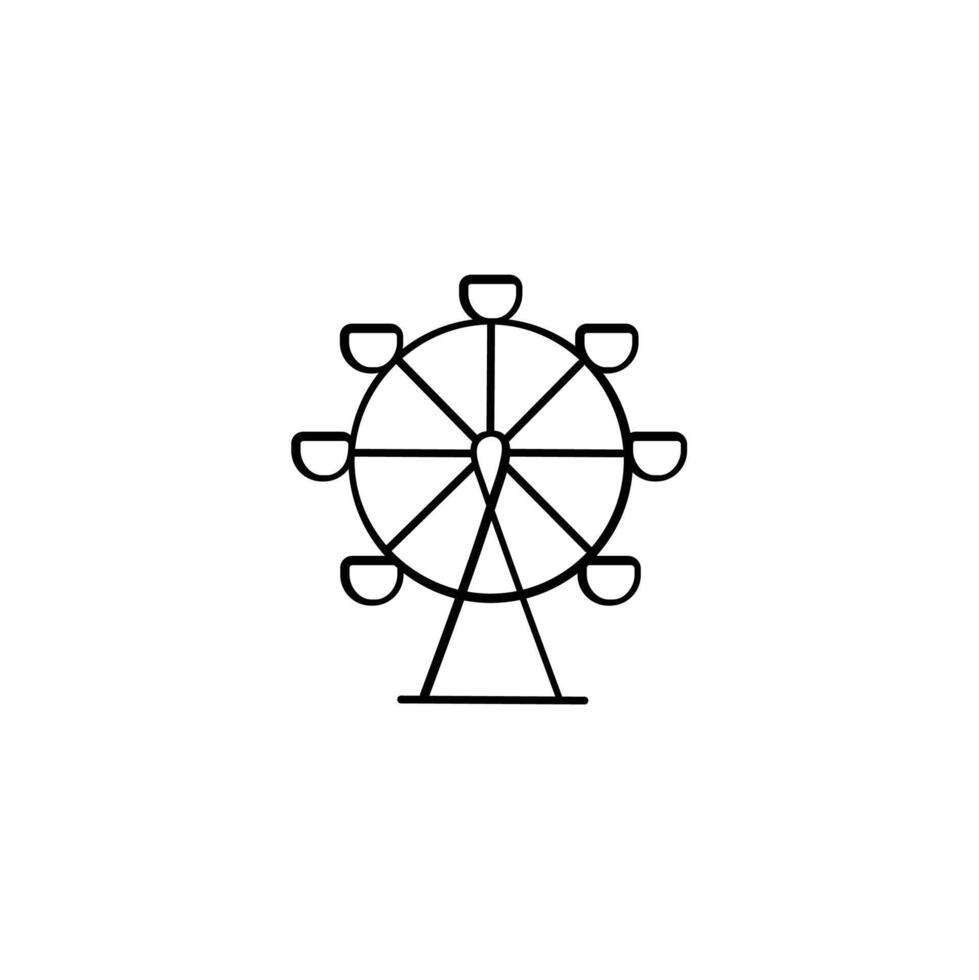 Ferris Wheel Line Style Icon Design vector