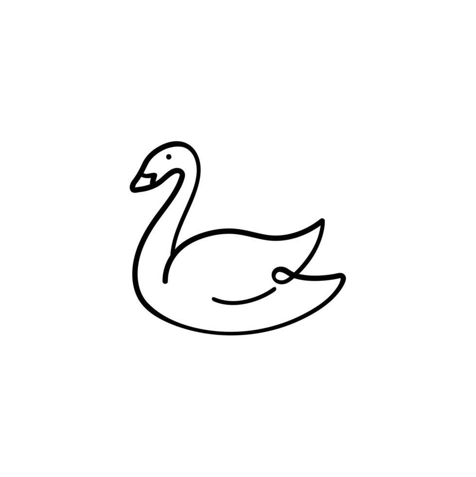 cisne línea estilo icono diseño vector