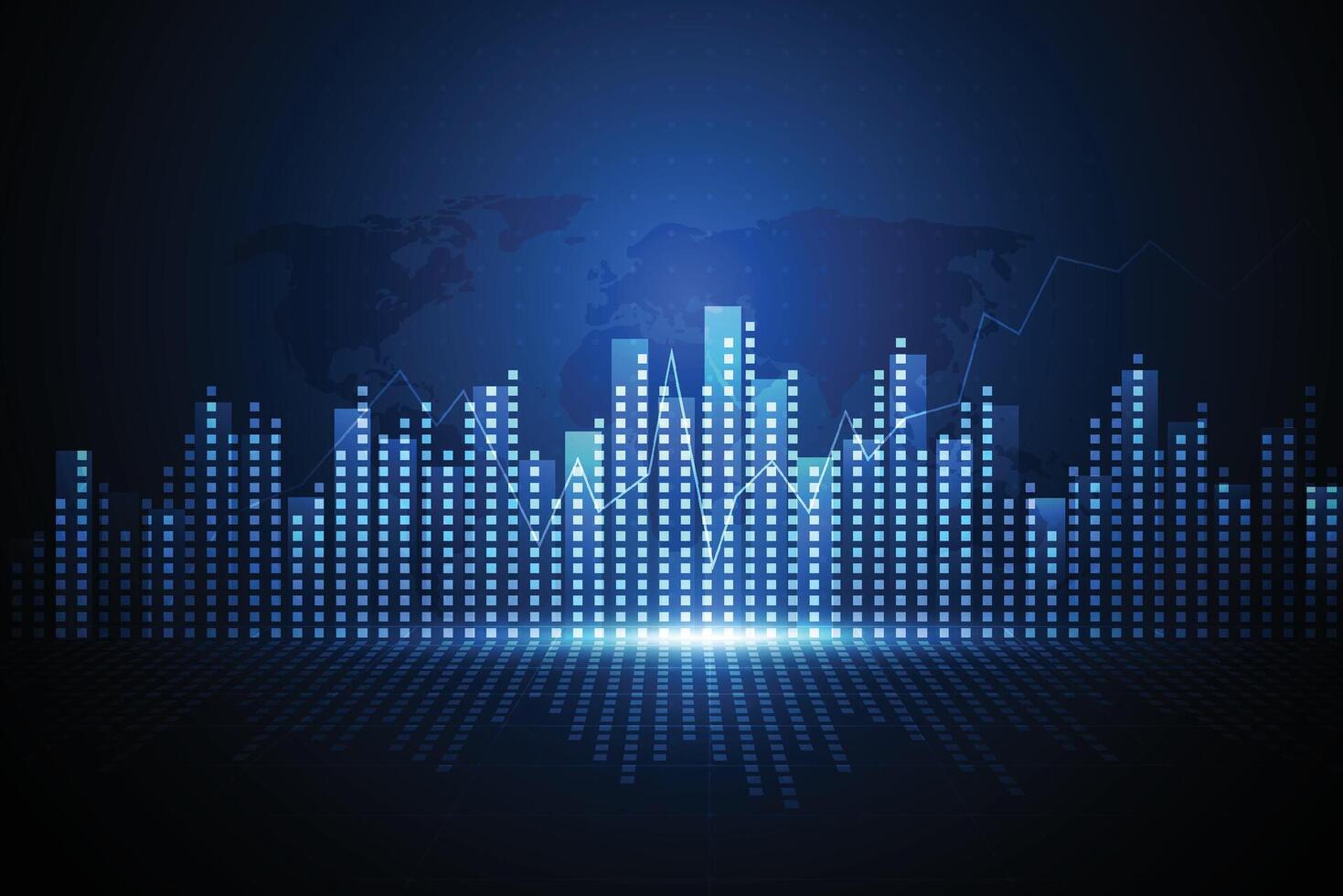 Business candle stick graph chart of stock market investment trading on white background design. Bullish point, Trend of graph. illustration vector