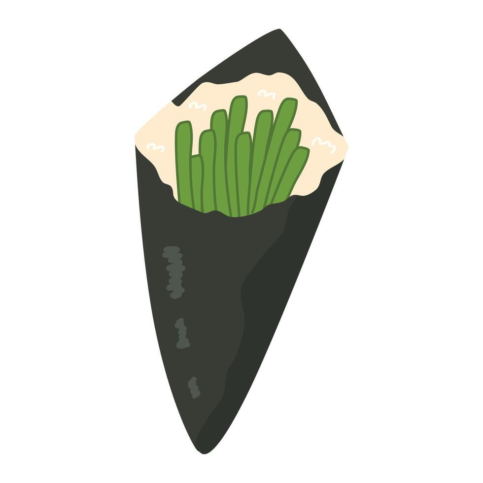 japanese food temaki sushi illustration vector