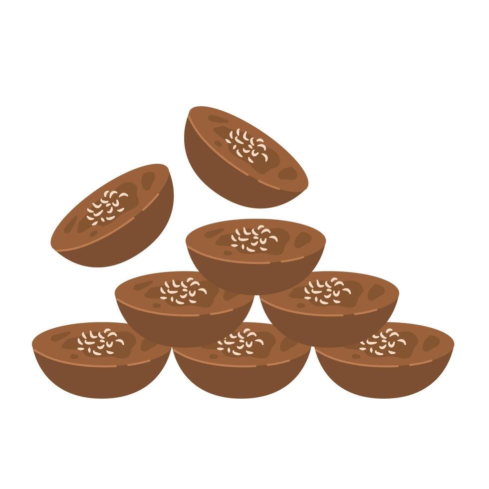 Filipino snack food called Kutsinta or glutenous rice cake vector