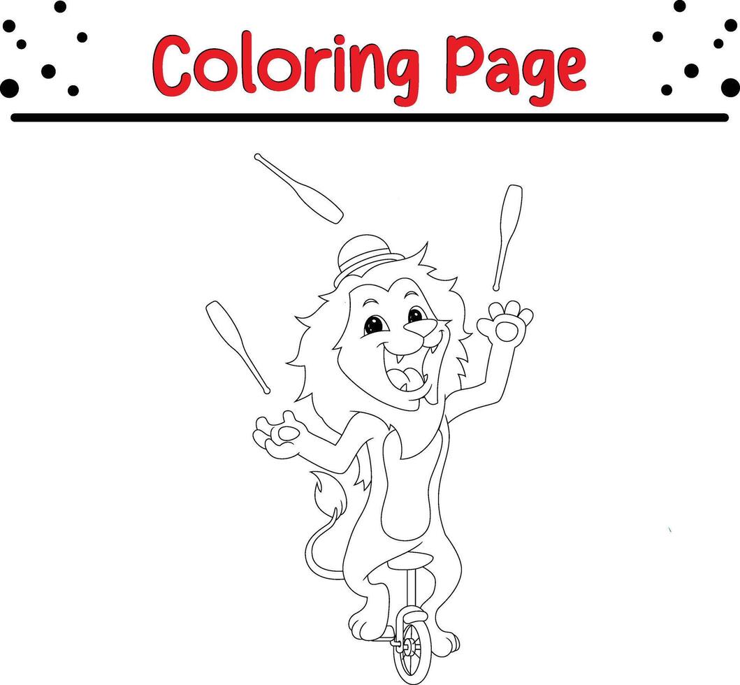 cute lion coloring page. coloring book for kids vector