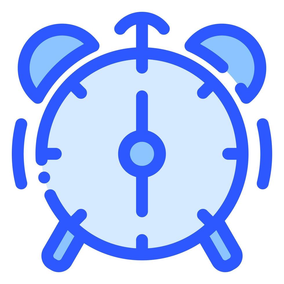 alarm clock icon in bluetone style vector