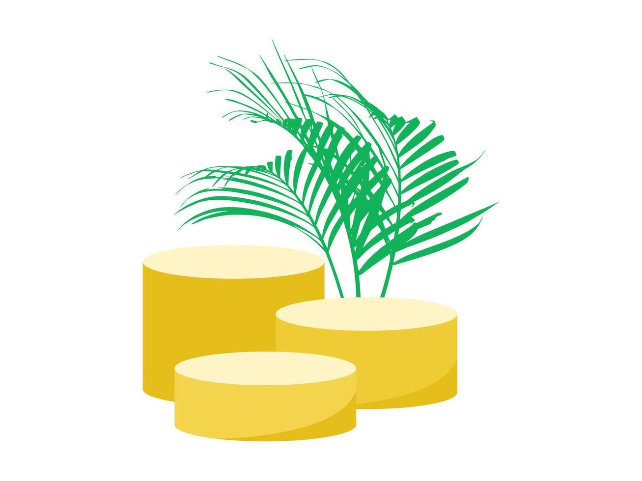 Product Podium Stage Palm Leaves Background vector